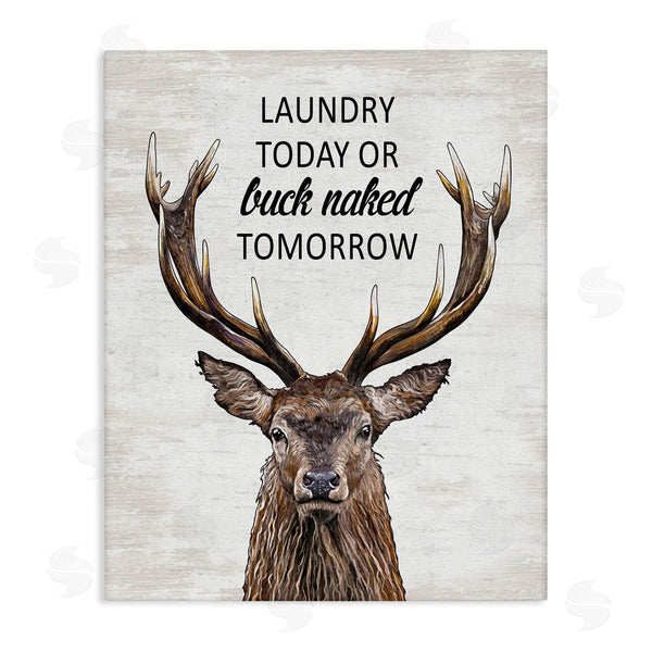 stupell industries Lettered and Lined | Buck Naked Tomorrow Funny Laundry