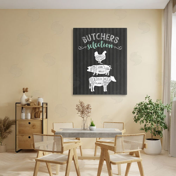 Stupell Industries Lettered And Lined | Butchers Selection Animal Sections Wall Art