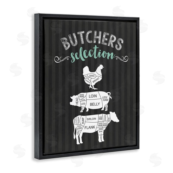 Stupell Industries Lettered And Lined | Butchers Selection Animal Sections Wall Art