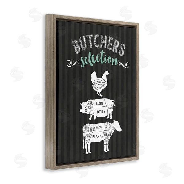Stupell Industries Lettered And Lined | Butchers Selection Animal Sections Wall Art