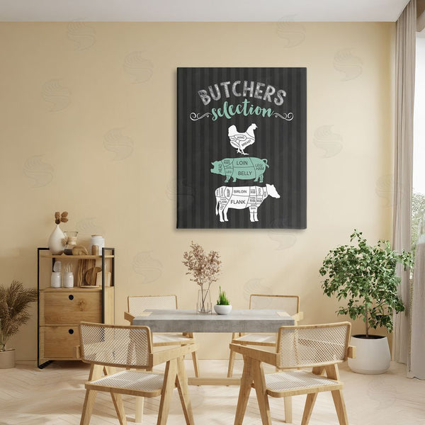 Stupell Industries Lettered And Lined | Butchers Selection Black & Green Wall Art