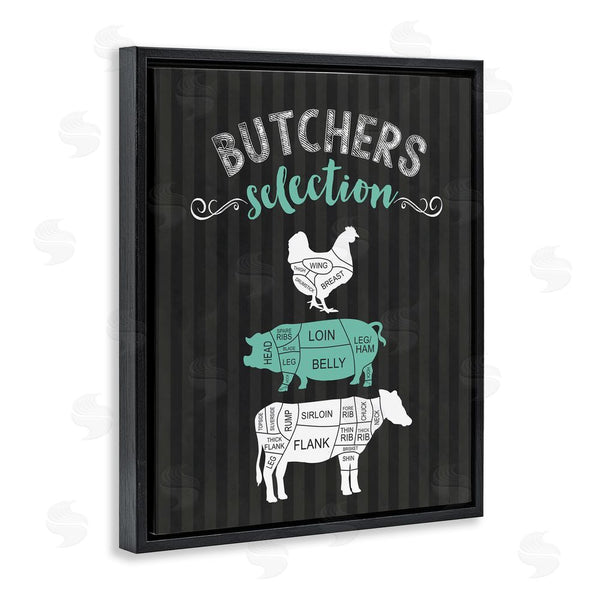 Stupell Industries Lettered And Lined | Butchers Selection Black & Green Wall Art