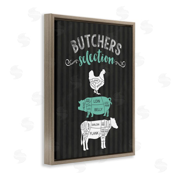 Stupell Industries Lettered And Lined | Butchers Selection Black & Green Wall Art