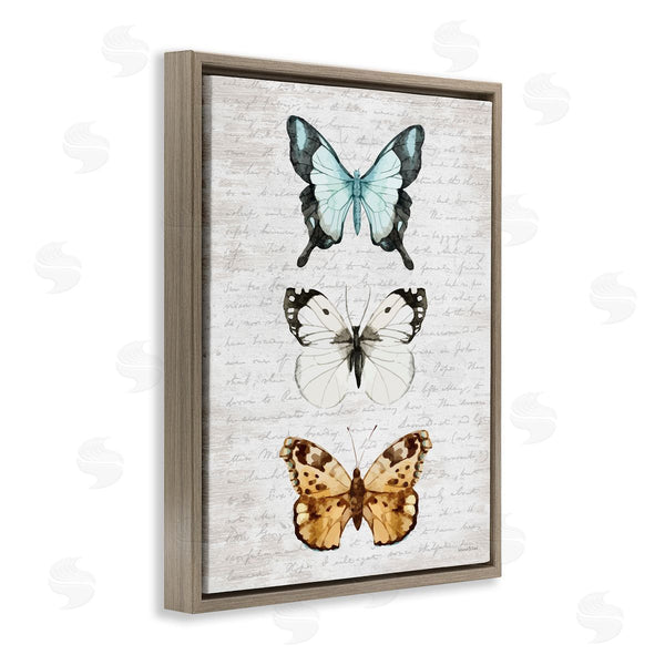 Stupell Industries Lettered And Lined | Butterfly Insect Collection Vintage Scripture Text Pattern Wall Art
