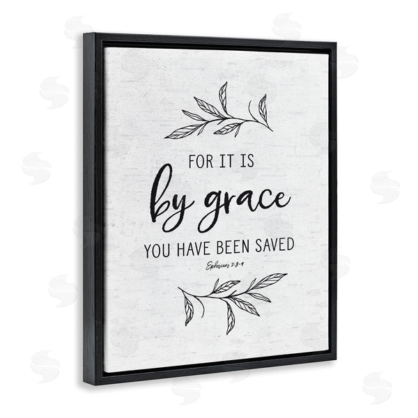 Stupell Industries Lettered And Lined | By Grace Spiritual Verse Phrase Leaf Sprigs Wall Art