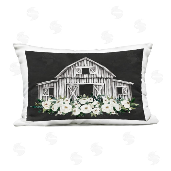 Stupell Industries Lettered And Lined | Centered Floral Farmhouse Printed Throw Pillow