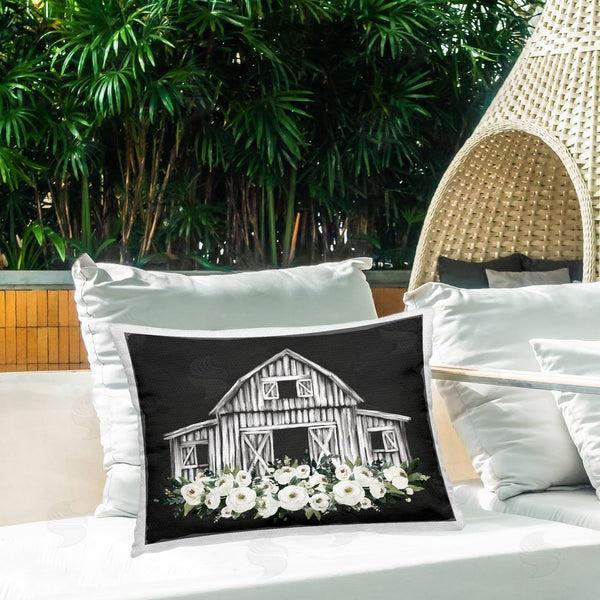 Stupell Industries Lettered And Lined | Centered Floral Farmhouse Printed Throw Pillow