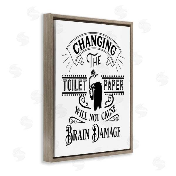 Stupell Industries Lettered And Lined | Change Toilet Paper Vintage Style Humor Typography Wall Art