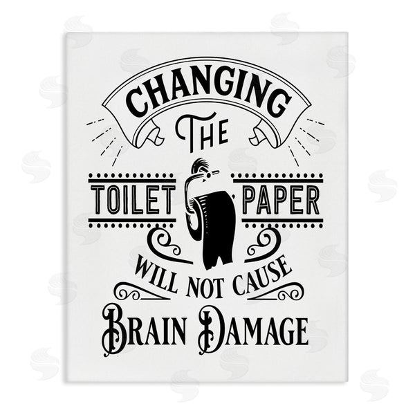 stupell industries Lettered and Lined | Change Toilet Paper Vintage Style Humor Typography Wall Art