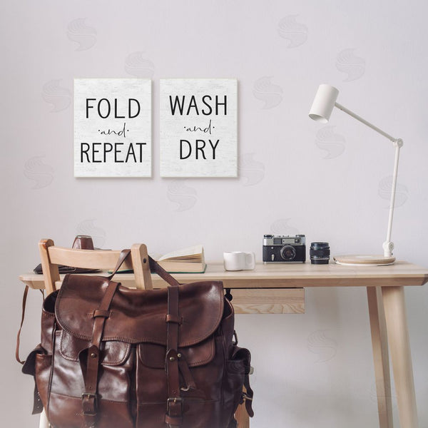 Stupell Industries Lettered And Lined | Charming Laundry Fold Repeat Wall Art