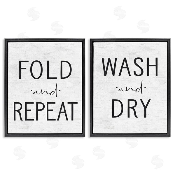 Stupell Industries Lettered And Lined | Charming Laundry Fold Repeat Wall Art