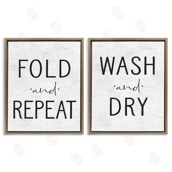 Stupell Industries Lettered And Lined | Charming Laundry Fold Repeat Wall Art