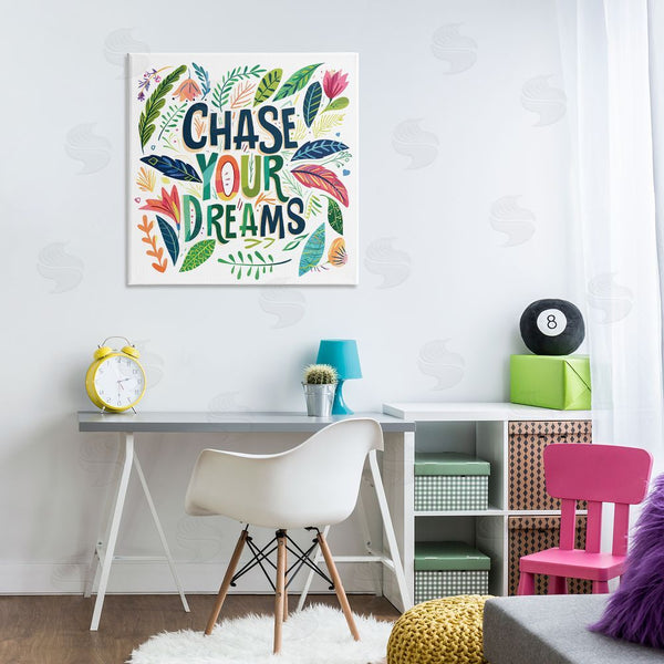 Stupell Industries Lettered And Lined | Chase Your Dreams On Leaves