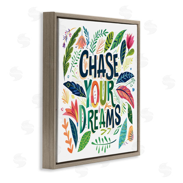 Stupell Industries Lettered And Lined | Chase Your Dreams On Leaves