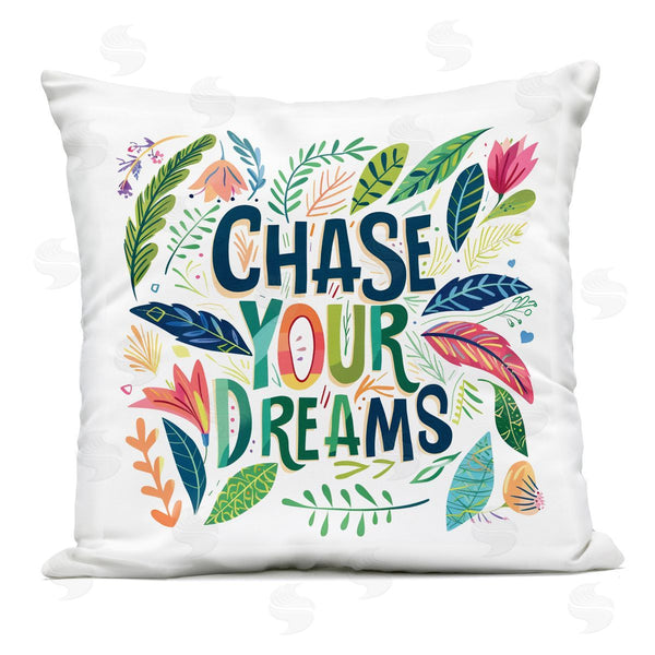 Stupell Industries Lettered And Lined | Chase Your Dreams On Leaves Printed Throw Pillow