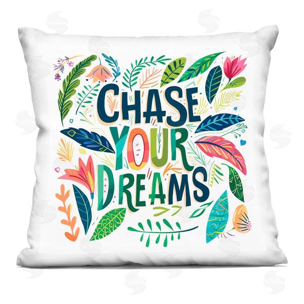 stupell industries Lettered and Lined | Chase Your Dreams on Leaves Printed Throw Pillow
