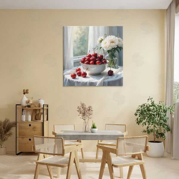 Stupell Industries Lettered And Lined | Cherries & Flowers Still Life Wall Art