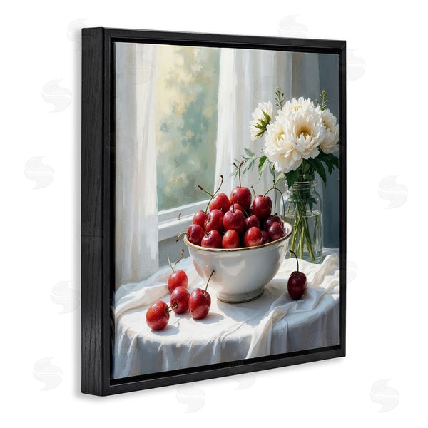 Stupell Industries Lettered And Lined | Cherries & Flowers Still Life Wall Art