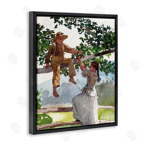 Stupell Industries Lettered And Lined | Children Playing Climbing Tree Traditional Clothing Wall Art