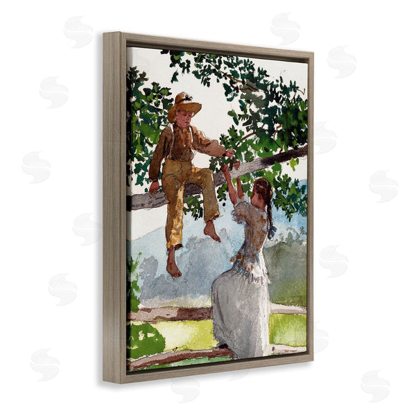 Stupell Industries Lettered And Lined | Children Playing Climbing Tree Traditional Clothing Wall Art