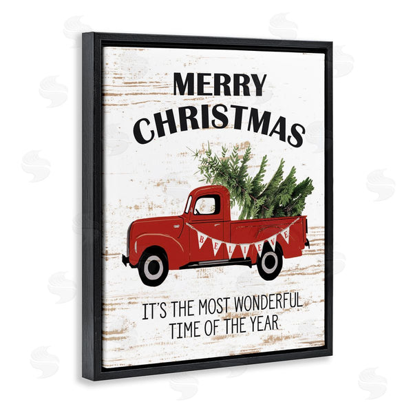 Stupell Industries Lettered And Lined | Christmas Most Wonderful Time Vintage Truck