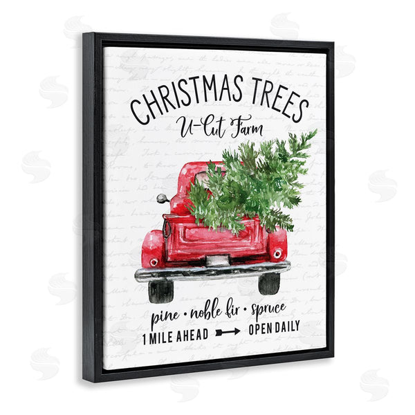 Stupell Industries Lettered And Lined | Christmas Trees Red Truck