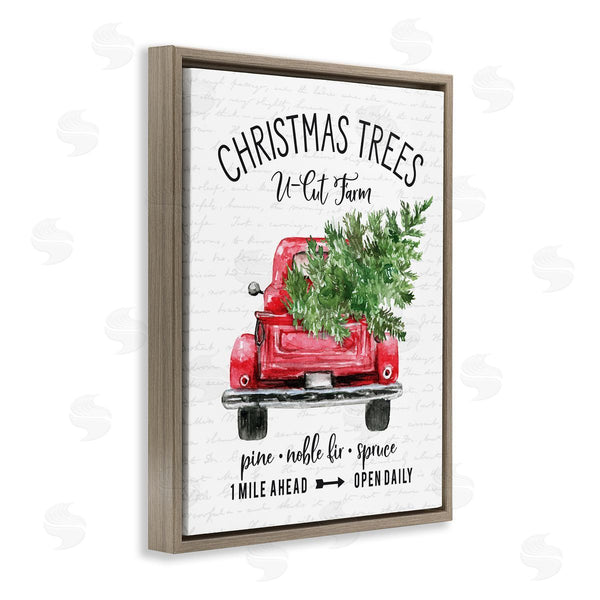 Stupell Industries Lettered And Lined | Christmas Trees Red Truck