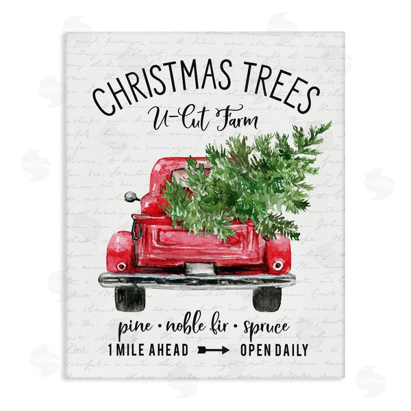 stupell industries Lettered and Lined | Christmas Trees Red Truck