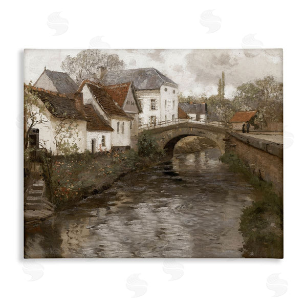 stupell industries Lettered and Lined | Classic Canal Neighborhood Scenery Wall Art