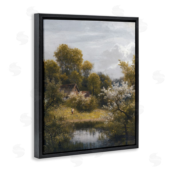 Stupell Industries Lettered And Lined | Classic Cottage Backyard Pond Wall Art