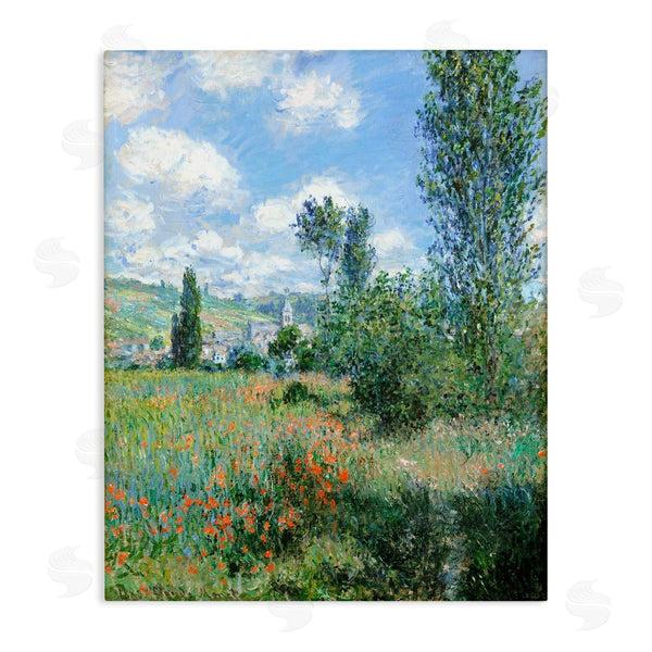 stupell industries Lettered and Lined | Classic Field Flowers Rural Impressionist Painting Wall Art