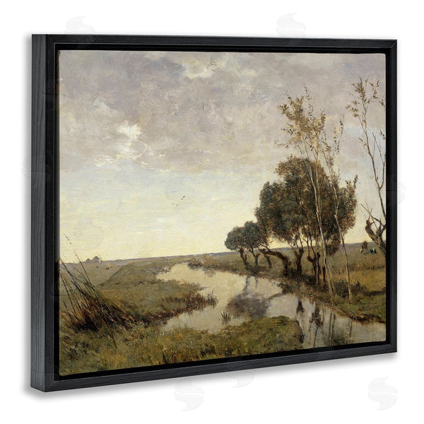 Stupell Industries Lettered And Lined | Classic Stream Animals Grazing Wall Art