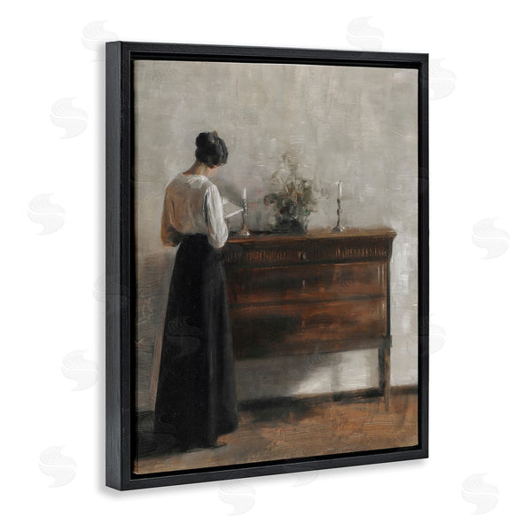 Stupell Industries Lettered And Lined | Classic Woman In Dress Reading Wall Art