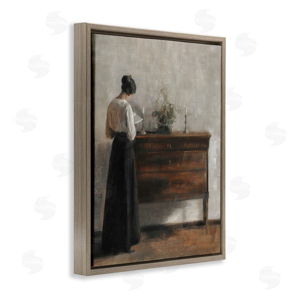 Stupell Industries Lettered And Lined | Classic Woman In Dress Reading Wall Art