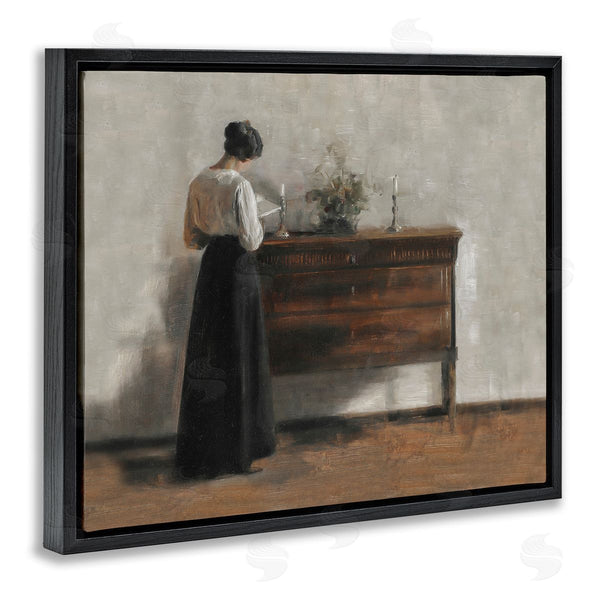 Stupell Industries Lettered And Lined | Classic Woman Reading Wall Art