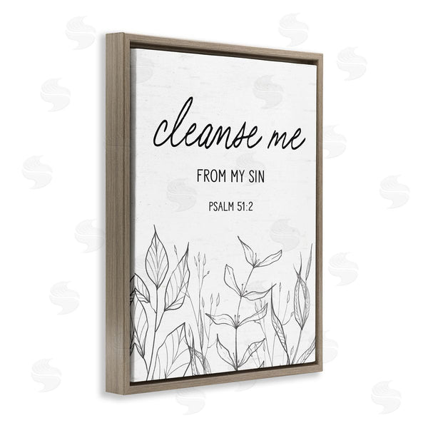 Stupell Industries Lettered And Lined | Cleanse Me From Sin Wall Art