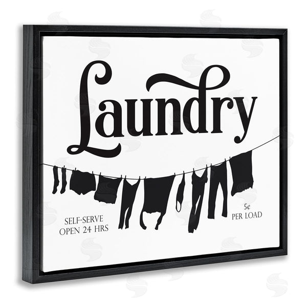 Stupell Industries Lettered And Lined | Clothesline Laundry Room Sign Vintage Advertisement Wall Art