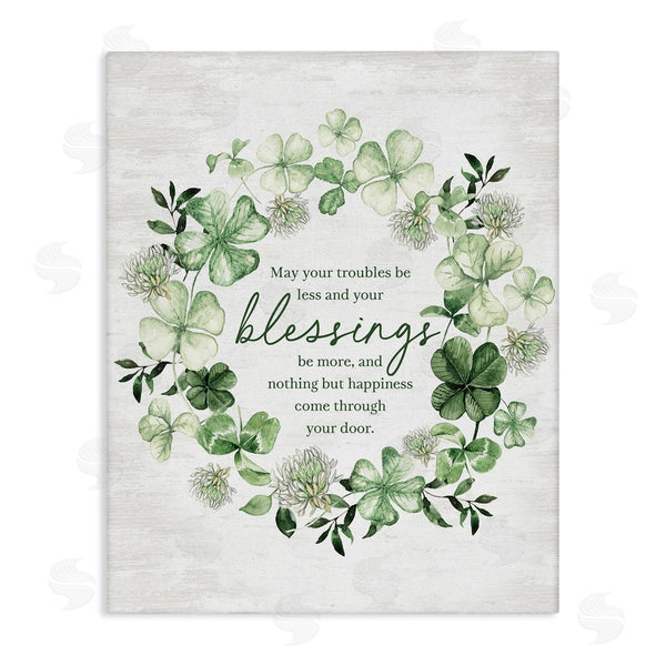 stupell industries Lettered and Lined | Clover Wreath Blessing