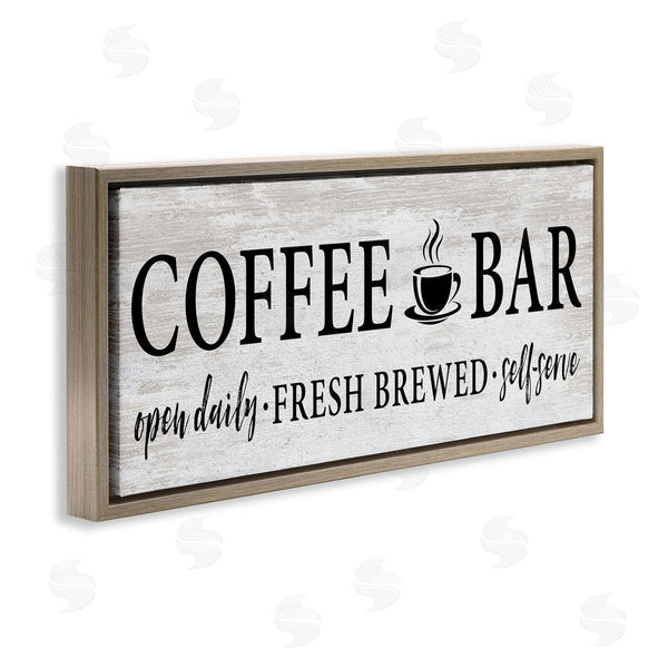 Stupell Industries Lettered And Lined | Coffee Bar Cafe Rustic Sign Wall Art