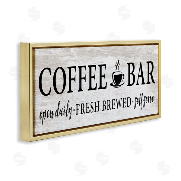 Stupell Industries Lettered And Lined | Coffee Bar Cafe Rustic Sign Wall Art