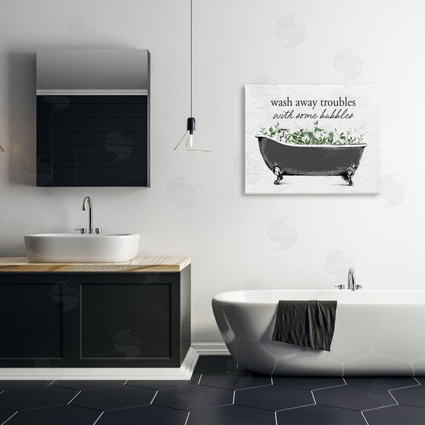 Stupell Industries Lettered And Lined | Comforting Bubble Bath Quote Wall Art