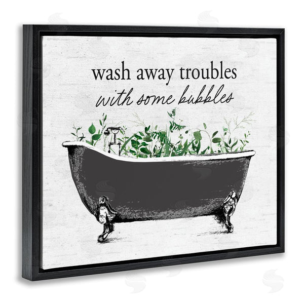 Stupell Industries Lettered And Lined | Comforting Bubble Bath Quote Wall Art