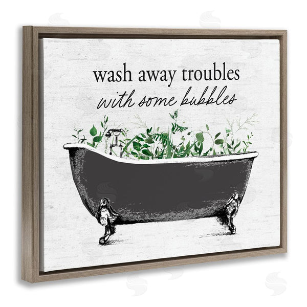 Stupell Industries Lettered And Lined | Comforting Bubble Bath Quote Wall Art