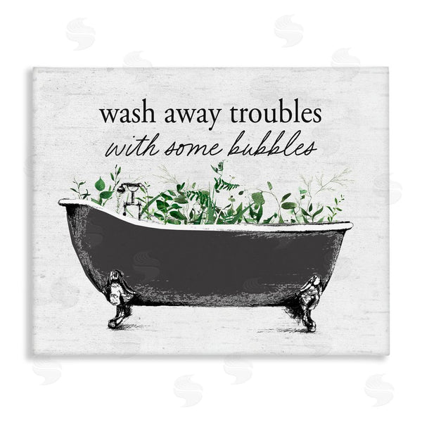 stupell industries Lettered and Lined | Comforting Bubble Bath Quote Wall Art