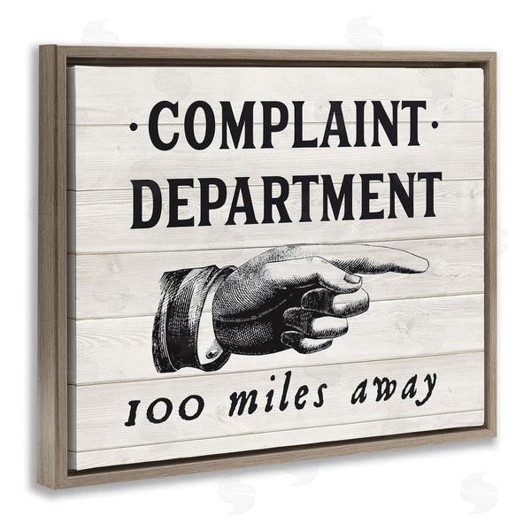 Stupell Industries Lettered And Lined | Complaint Department 100 Miles Away