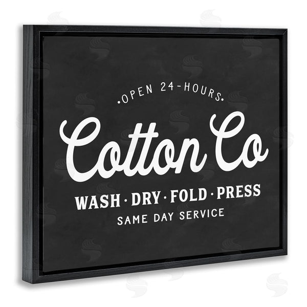 Stupell Industries Lettered And Lined | Cotton Co. Laundry Room Sign Black White Minimal Wall Art