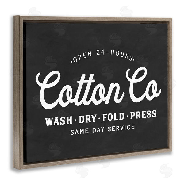 Stupell Industries Lettered And Lined | Cotton Co. Laundry Room Sign Black White Minimal Wall Art