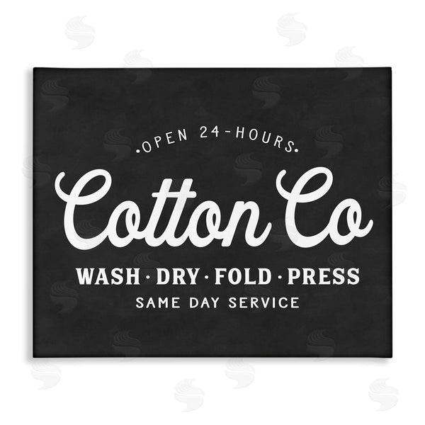 stupell industries Lettered and Lined | Cotton Co. Laundry Room Sign Black White Minimal Wall Art