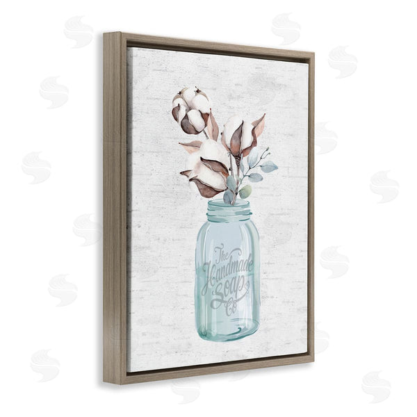 Stupell Industries Lettered And Lined | Cotton Flower In Soap Jar