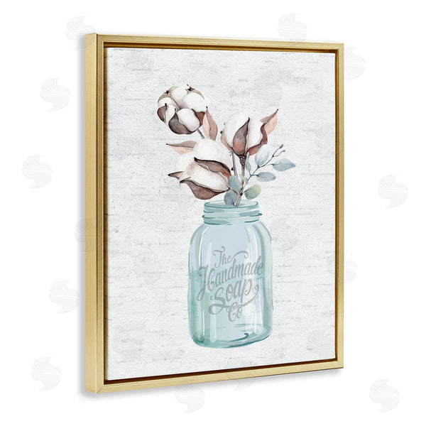 Stupell Industries Lettered And Lined | Cotton Flower In Soap Jar